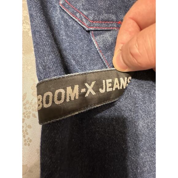 Y2K Boom X Red Outlined Hip Hop Jean Shorts Size 38 - Picture 6 of 12